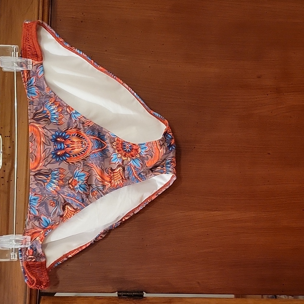 Molybell Bikini Bottoms with Orange and Blue Floral Pattern